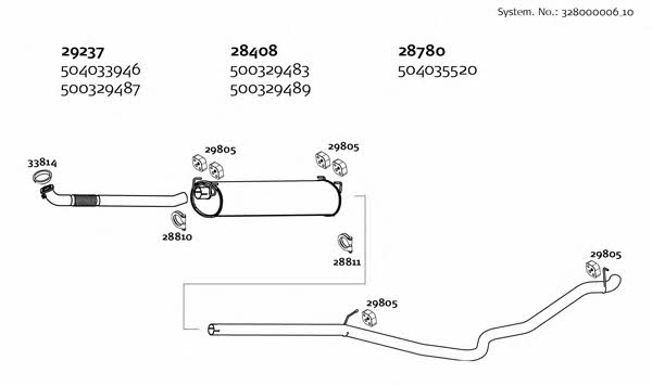  328000006_10 Exhaust system 32800000610