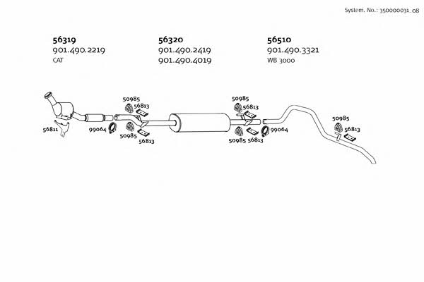  350000031_08 Exhaust system 35000003108