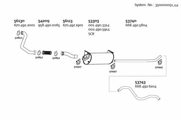  350000051_02 Exhaust system 35000005102