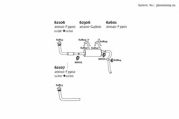  362100009_01 Exhaust system 36210000901