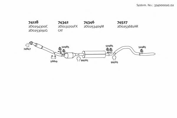 Dinex 374000020_02 Exhaust system 37400002002