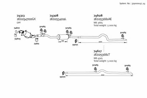  374000047_03 Exhaust system 37400004703