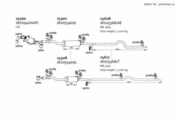  374000050_07 Exhaust system 37400005007