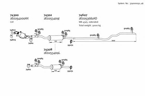  374000050_08 Exhaust system 37400005008