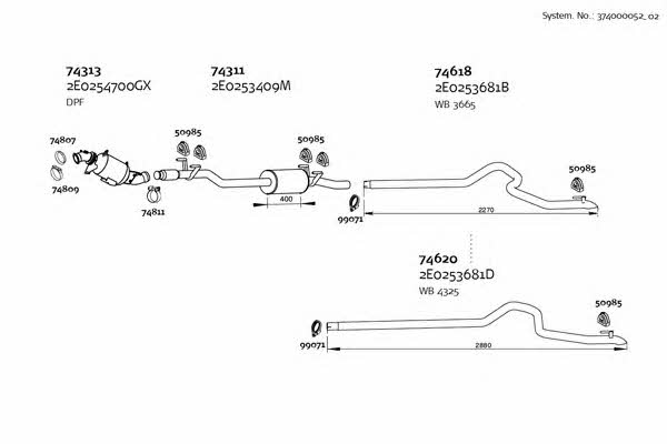 Dinex 374000052_02 Exhaust system 37400005202