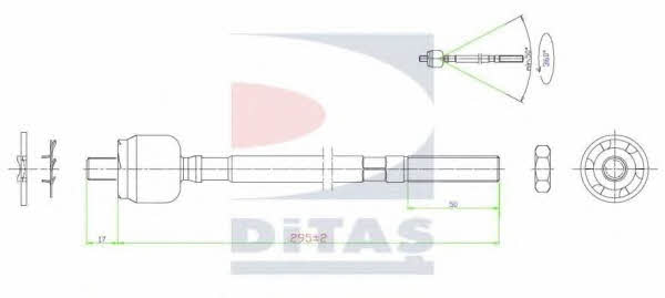 Ditas A2-5649 Inner Tie Rod A25649