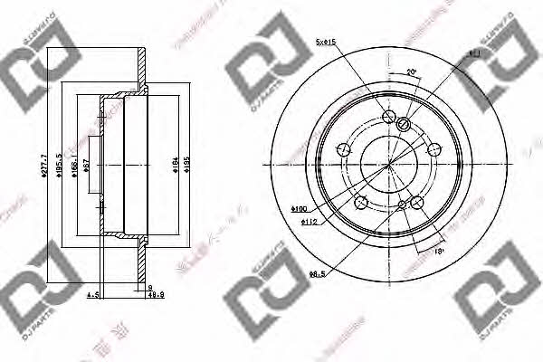 Dj parts BD1123 Rear brake disc, non-ventilated BD1123