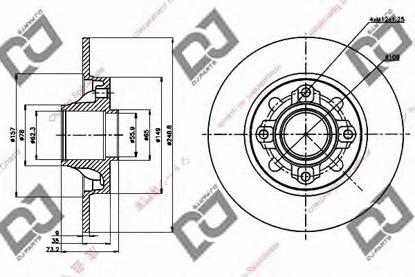 Dj parts BD1311 Rear brake disc, non-ventilated BD1311