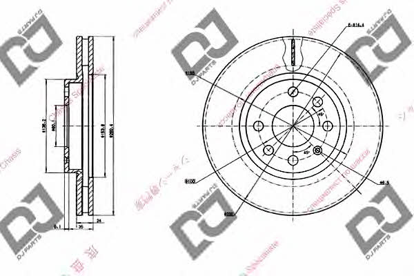 Dj parts BD1401 Front brake disc ventilated BD1401