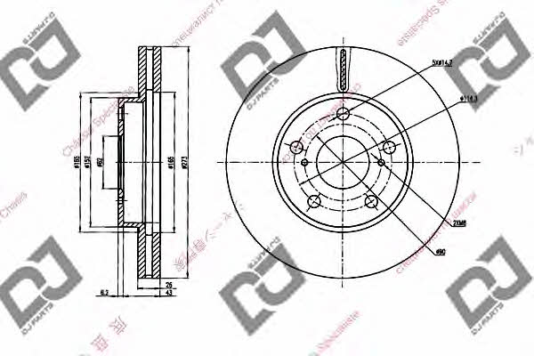 Dj parts BD1415 Front brake disc ventilated BD1415