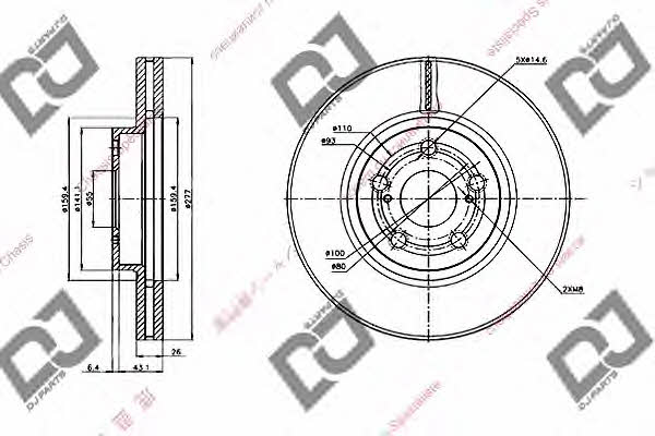 Dj parts BD1417 Front brake disc ventilated BD1417