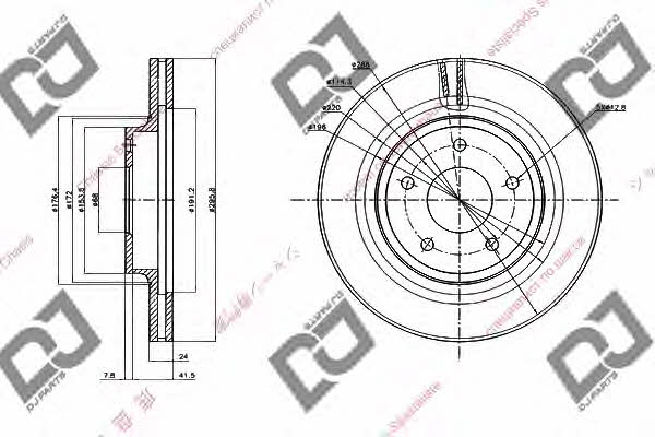 Dj parts BD1466 Front brake disc ventilated BD1466