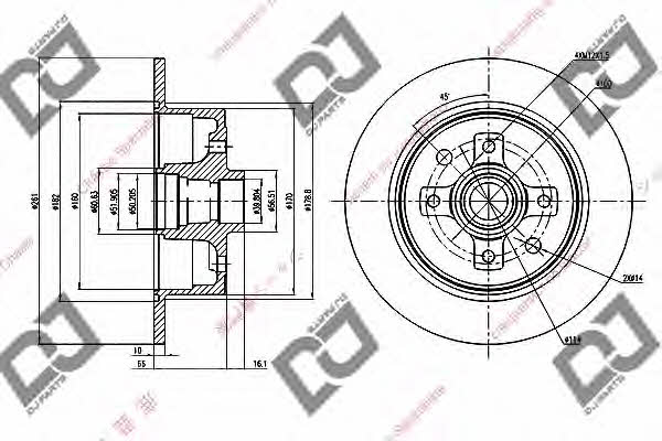 Dj parts BD1765 Rear brake disc, non-ventilated BD1765