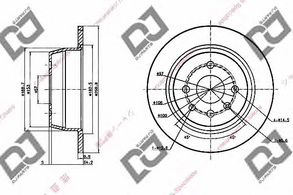 Dj parts BD1766 Rear brake disc, non-ventilated BD1766