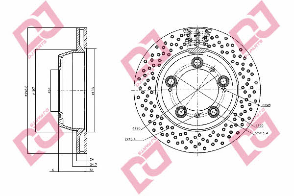 Dj parts BD1786 Rear ventilated brake disc BD1786