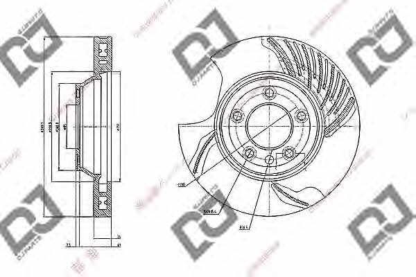 Dj parts BD1893 Front brake disc ventilated BD1893