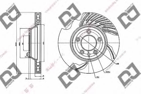 Dj parts BD1894 Rear ventilated brake disc BD1894