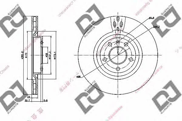 Dj parts BD1931 Front brake disc ventilated BD1931