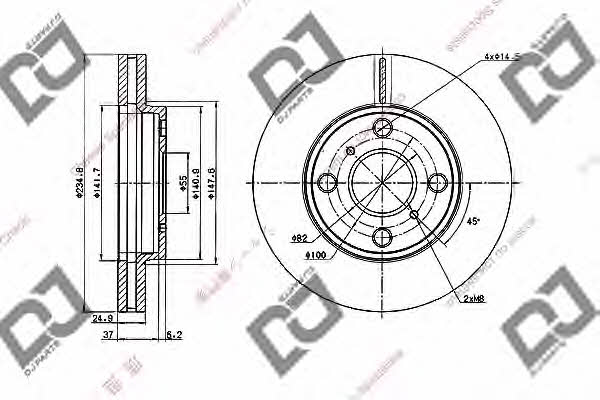 Dj parts BD1963 Front brake disc ventilated BD1963