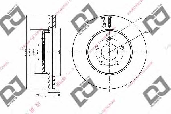 Dj parts BD1967 Unventilated front brake disc BD1967