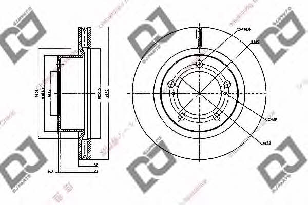 Dj parts BD1995 Front brake disc ventilated BD1995