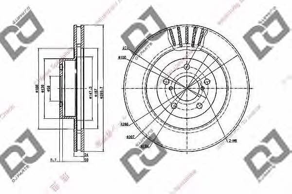 Dj parts BD2018 Front brake disc ventilated BD2018