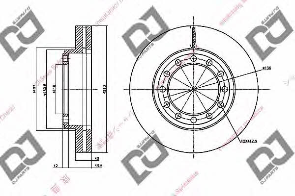 Dj parts BD2103 Front brake disc ventilated BD2103