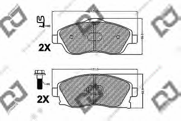 Dj parts BP1291 Brake Pad Set, disc brake BP1291