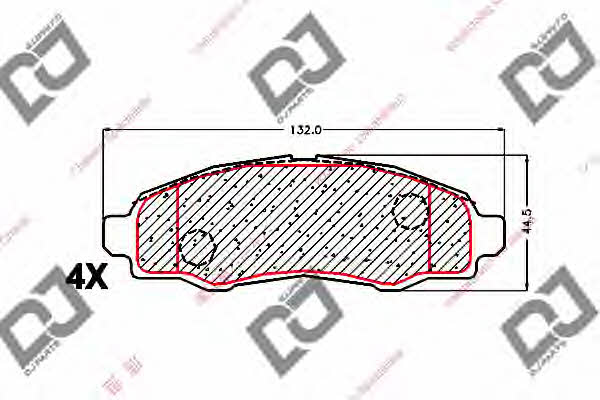Dj parts BP1677 Brake Pad Set, disc brake BP1677