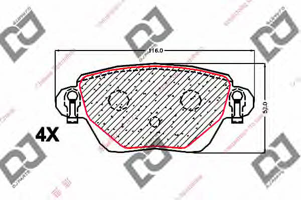 Dj parts BP1701 Brake Pad Set, disc brake BP1701