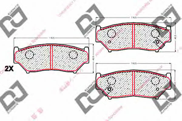 Dj parts BP1844 Brake Pad Set, disc brake BP1844