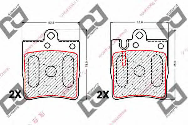 Dj parts BP1872 Brake Pad Set, disc brake BP1872