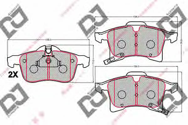 Dj parts BP2133 Brake Pad Set, disc brake BP2133