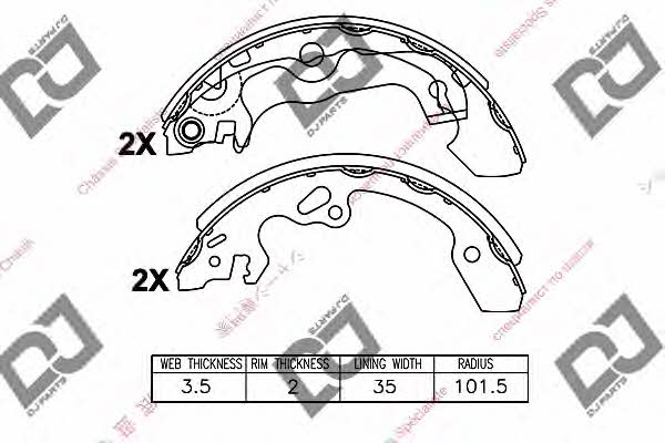 Dj parts BS1419 Brake shoe set BS1419