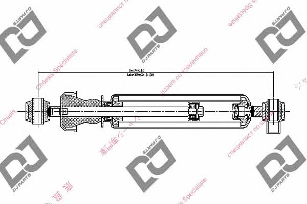 Dj parts DS1428GT Rear oil and gas suspension shock absorber DS1428GT