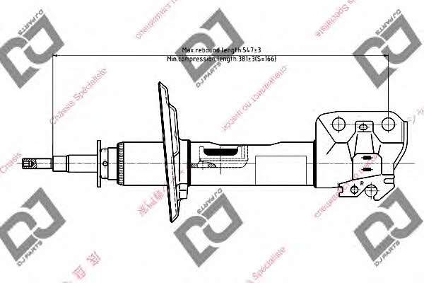 Dj parts DS1490GS Front right gas oil shock absorber DS1490GS