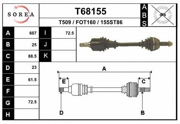 EAI T68155 Drive shaft T68155