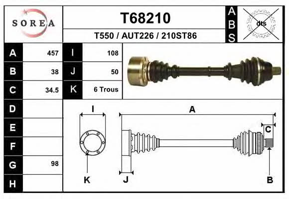 EAI T68210 Drive shaft T68210