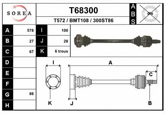 EAI T68300 Drive shaft T68300