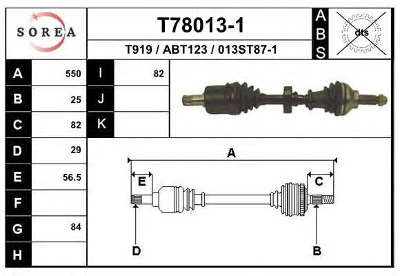 EAI T78013-1 Drive shaft T780131
