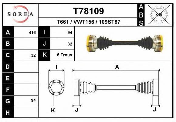 EAI T78109 Drive shaft T78109