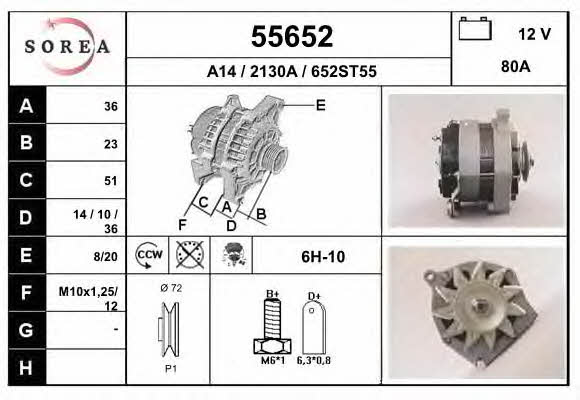 EAI 55652 Alternator 55652