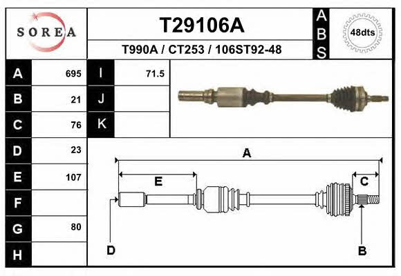 EAI T29106A Drive shaft T29106A