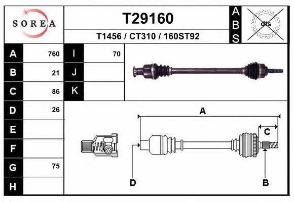 EAI T29160 Drive shaft T29160