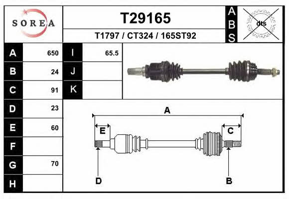 EAI T29165 Drive shaft T29165