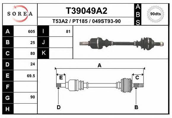 EAI T39049A2 Drive shaft T39049A2