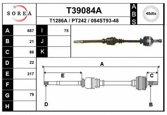 EAI T39084A Drive shaft T39084A T39084A EAI Drive shaft