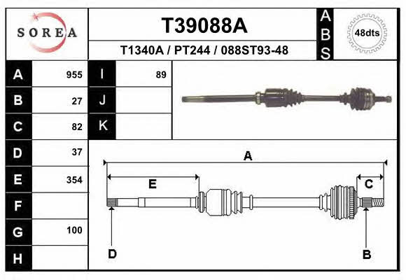 EAI T39088A Drive shaft T39088A