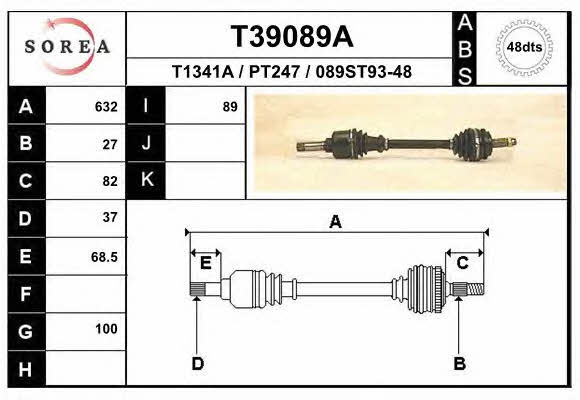 EAI T39089A Drive shaft T39089A