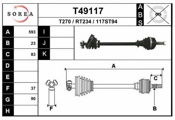 EAI T49117 Drive shaft T49117